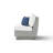 Cairey Modular Set Of 2 Outdoor Lounge Chairs with Sunbrella Cushion Covers- Bliss Ink (Set of 2)