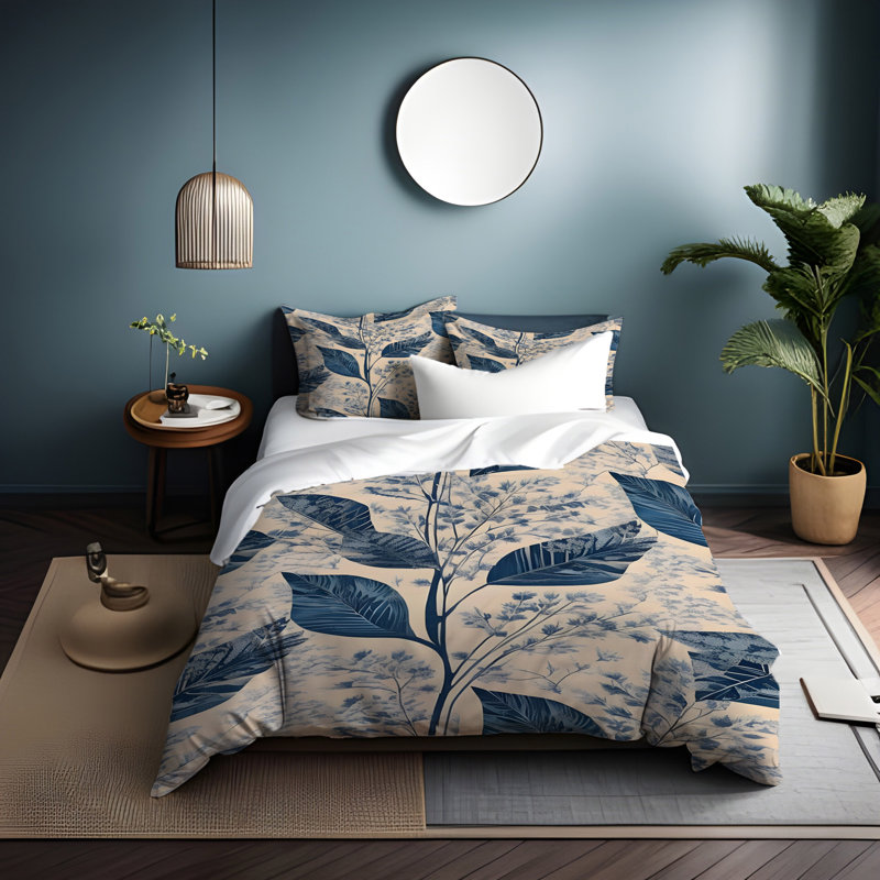 Polyester Floral Duvet Cover, Twin Duvet Cover + 1 Queen Sham