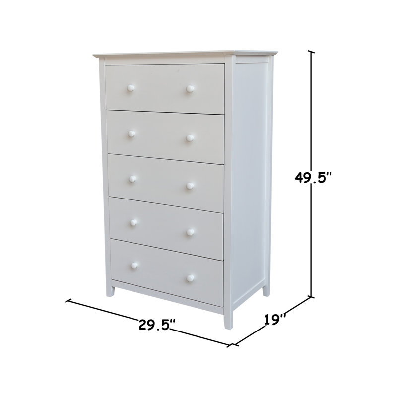 Commode 5 tiroirs Calumet Heimann, Blanc