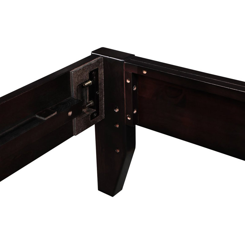 Grand lit plateforme Cappuccino - spacieux et relaxant, option de couchage en bois de pin et mélange de bois franc