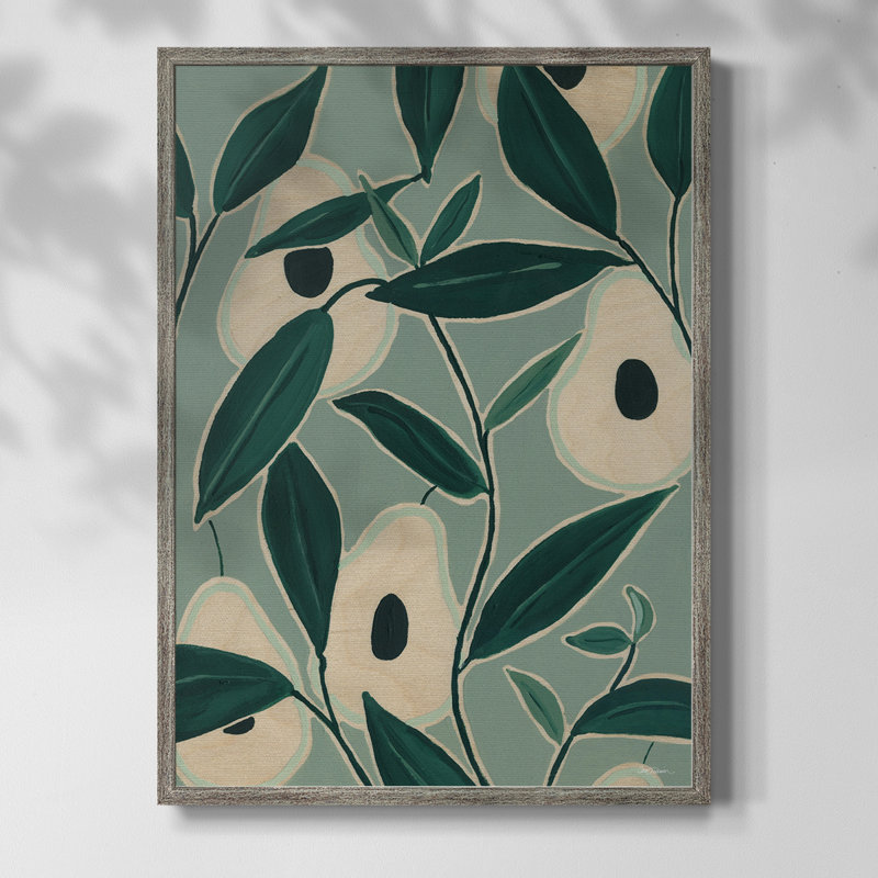 Monochrome Avocados Framed Print - Solid Wood 47061, 11" H x 9" W
