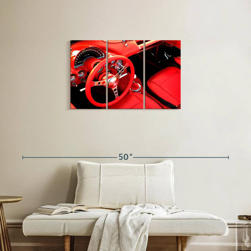 Intérieur de la voiture de sport Mehar - rouge, H 20 po x l 33 po