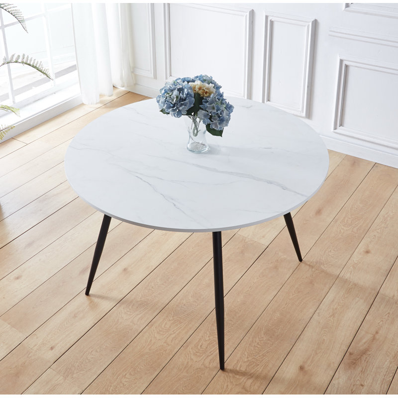 Ettinger Round Metal Base Dining Table, H75 x L120 x W120cm