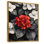 «Hortensias monochromes avec décorations de pétales rouges II», impression sur toile encadrée