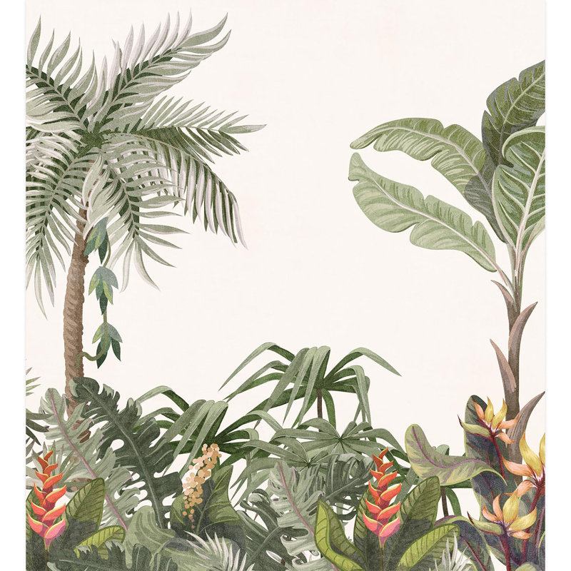 Tropical Leaf Peel & Stick Floral Border, 132" L x 120" W