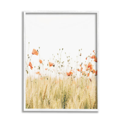 «Country Poppy Meadow» encadré sur bois par Krista Broadway