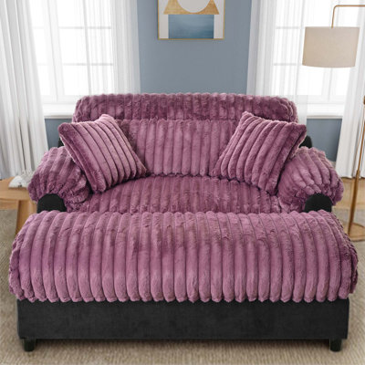 Canapé méridienne moderne de 65,25 po avec deux coussins décoratifs pour le salon