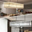 Lustre moderne moderne avec abat-jour en verre nervuré, luminaire suspendu à hauteur réglable pour îlot de cuisine et salle à manger, éclairage de ferme à intensité variable