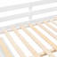 Lit mezzanine double avec 3 tiroirs et bureau, construction en bois massif blanc et fonctionnel-742469771