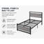 Lit plateforme en métal avec tête de lit, aucun sommier requis, moderne, noir, double -2113115183