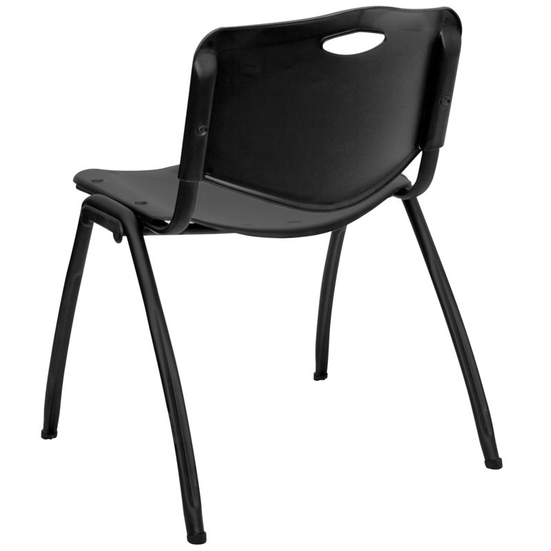 Chaise empilable en polypropylène noir Laduke, Ensemble de 10