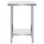 Table de préparation en acier inoxydable, 24 x 18 x 34 pouces, table de travail en métal robuste avec 3 niveaux de hauteur réglables, poste de travail commercial pour le garage de la cuisine