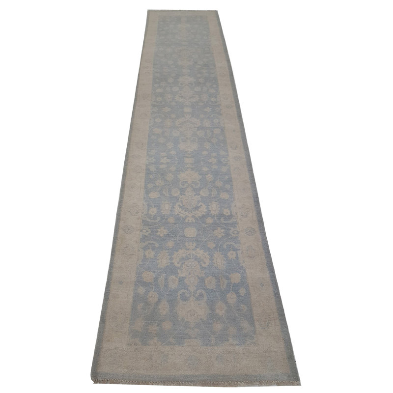 Daugherty Hand Knotted 3x13 Lt.Blue Runner