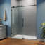 Porte de douche coulissante simple sans cadre de 56 à 60 po x H 76 po avec revêtement facile à nettoyer