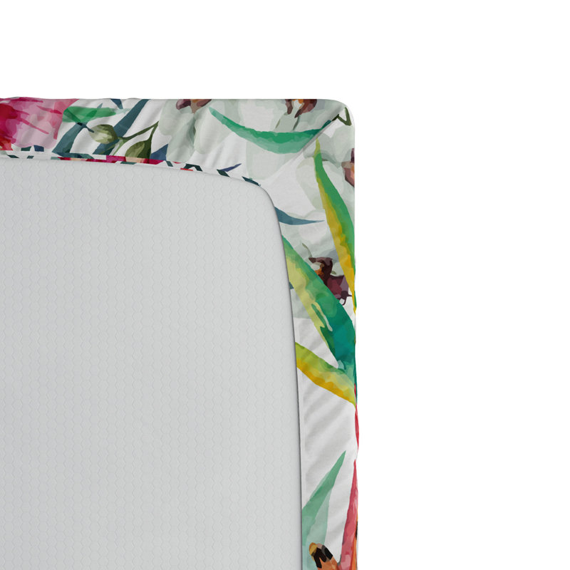 Microfiber Floral Fitted Sheet, Full Fitted Sheet