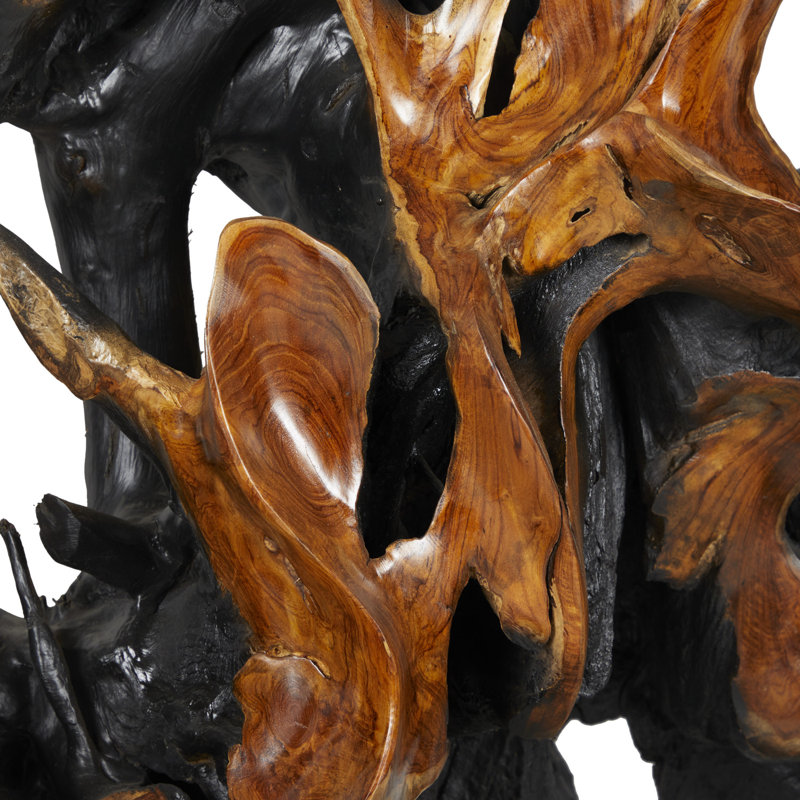 Sculpture de sol, H 75 po x l 77 po x P 15,5 po, Brun