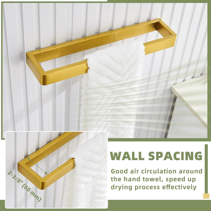 Porte-serviettes de qualité supérieure, porte-serviettes mural en acier inoxydable 304 avec longue tige de support et vis de fixation dissimulées