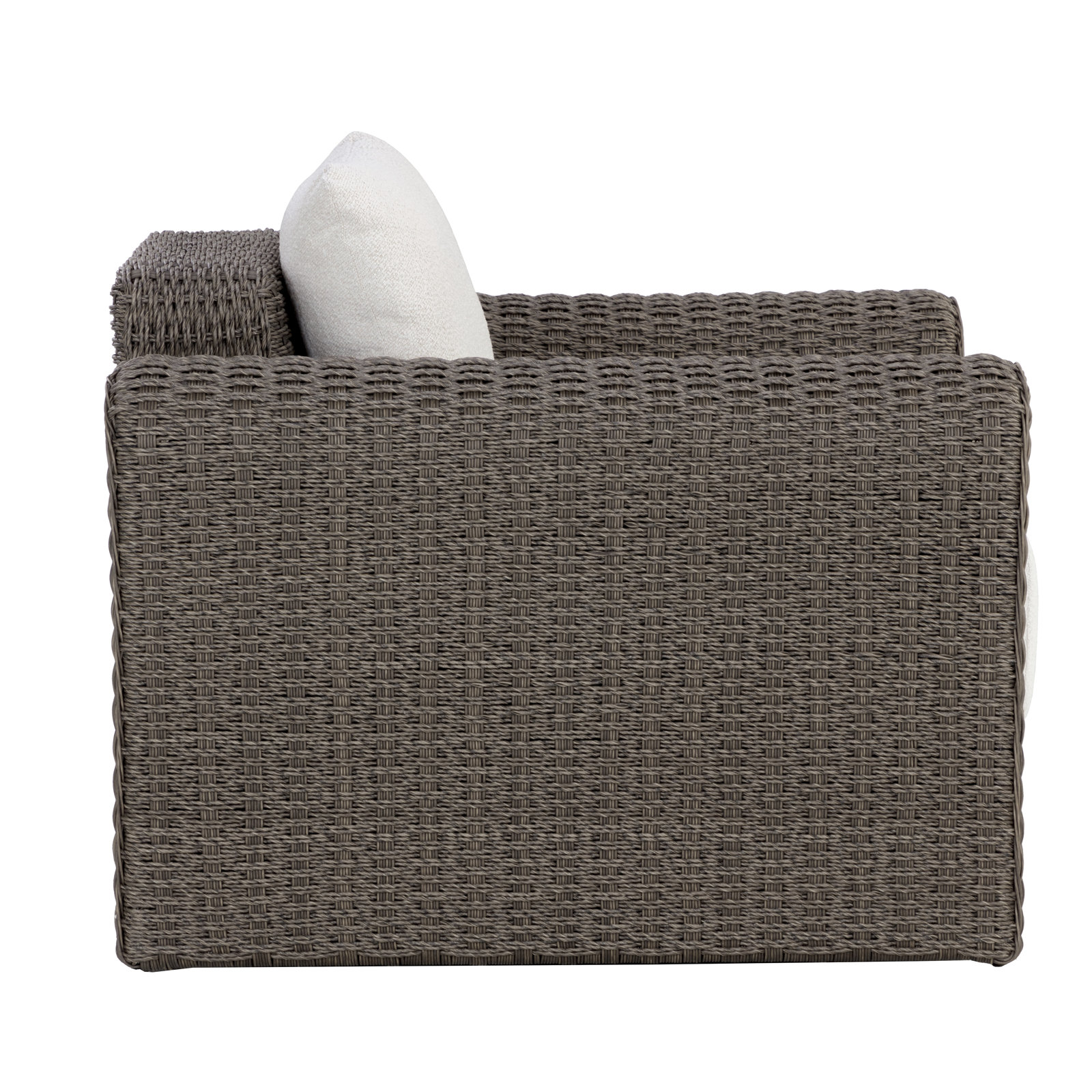 Edid Wicker Outdoor Lounge Chair, Gray