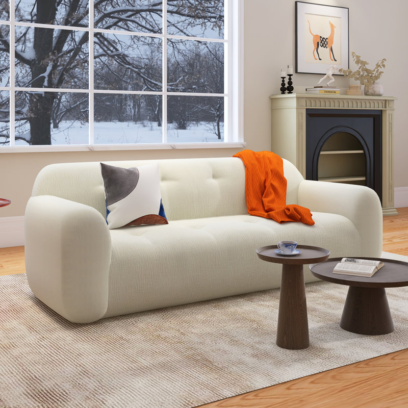 Canapé 3 places 85,8 po en chenille, Beige