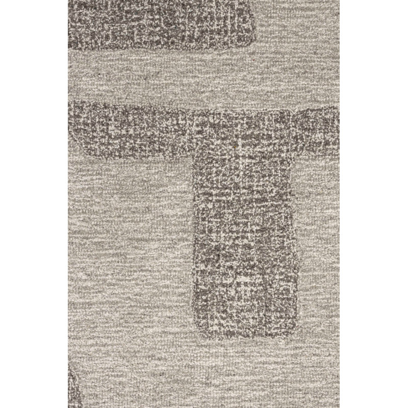 Rug Wool Abstract Area Rug in Gray