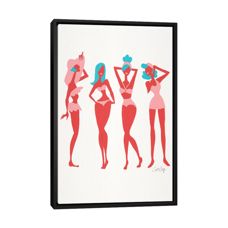 Strickler, corail et cyan, plage, bombes, art sur toile, 18 po x 12 po x 1,5 po, Toile avec cadre noir, Non mat