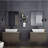 Glass bathroom shelf with towel rack