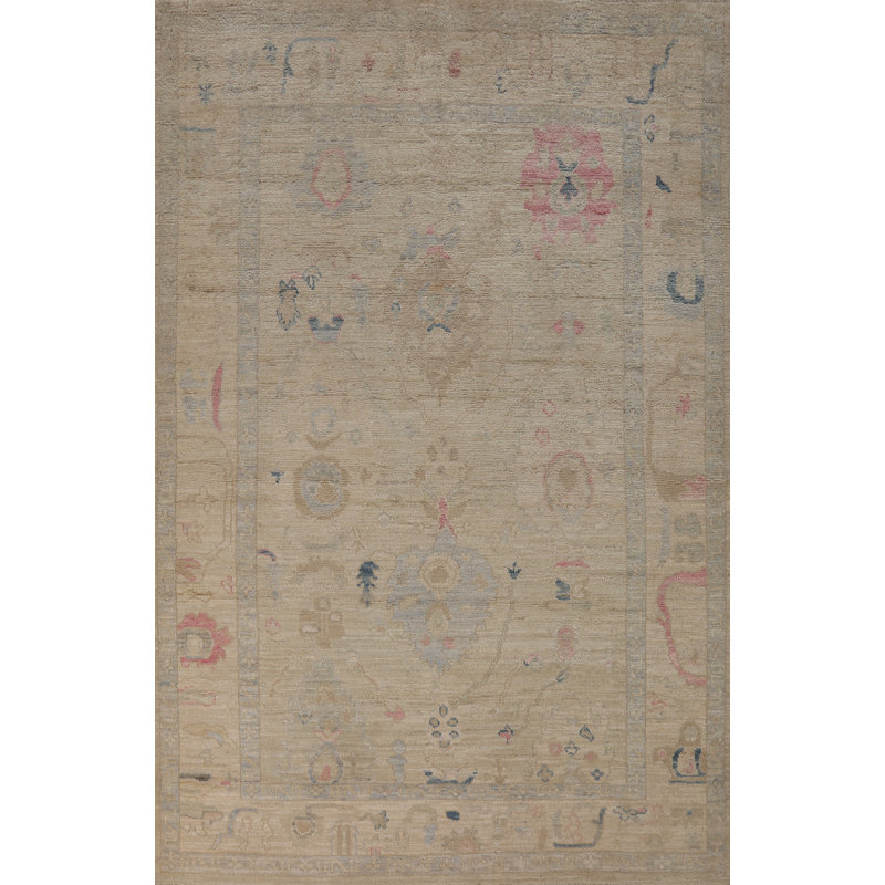 Vegetable Dye Handmade Oushak Turkish Rug