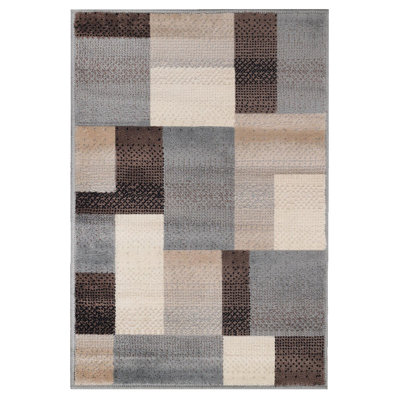 Tapis gris tissé à la machine Dushon