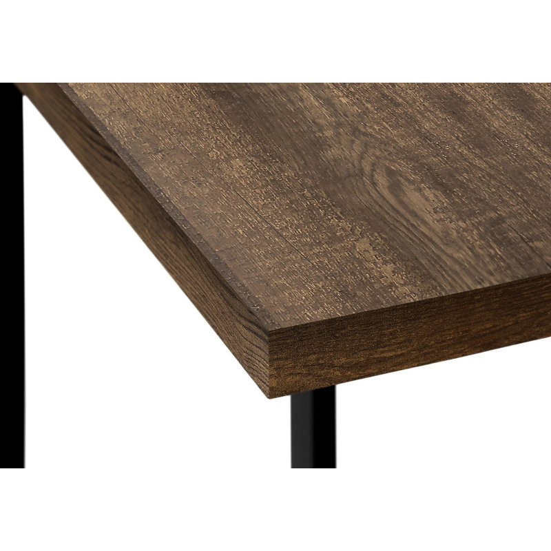 Table d'appoint, en forme de C, bout, côté, collation, salon, métal stratifié, contemporain, moderne, Brun