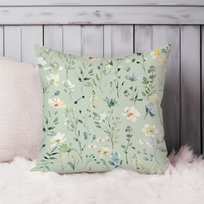 Botanical Cottagecore Garden Dreams XII Cottage Throw Pillow Cover