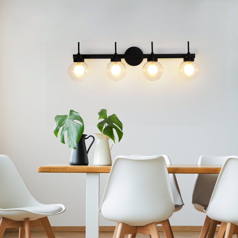 4-light Bathroom Vanity Wall Light - Black