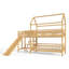 Lit simple superposé en forme de maison avec glissière et escalier de rangement-26824924-26824925