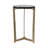 Elegant Round Stone-Top Accent End Table for Living Room Decor - Sculptural Narrow Side Table with Textured Metal Base for Room Styling-118231597