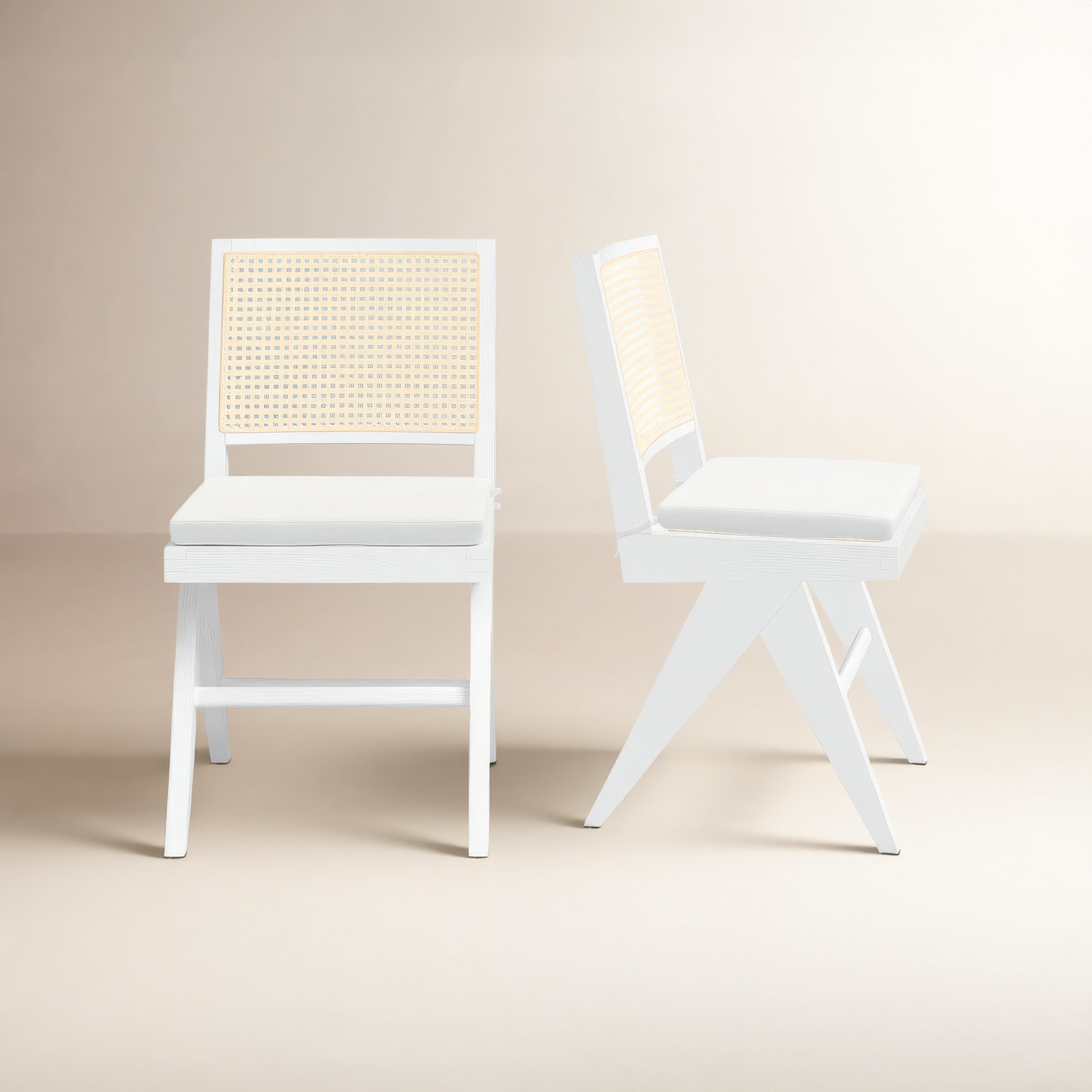 Josephina Linen Armchair, White