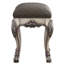 Tabouret gris et blanc rétro os pour meubles-lavabos de chambre à coucher, avec un look gracieux sophistiqué