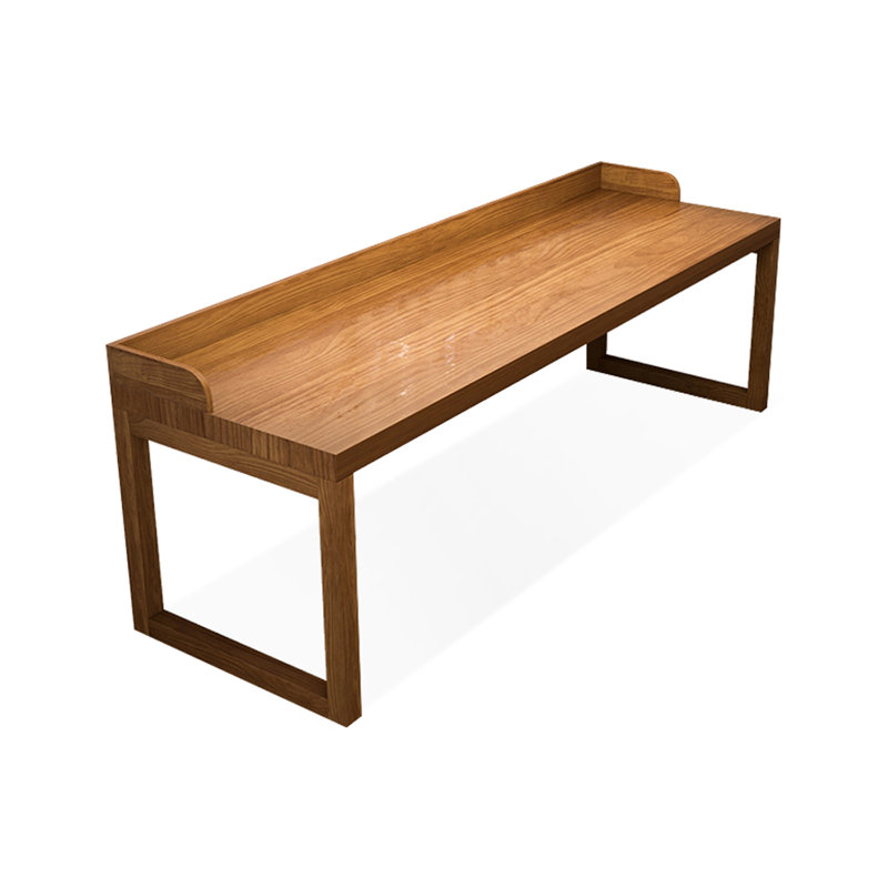 Bureau d'écriture rectangulaire en bois massif noyer, H 29,53 po x l 70,87 po x P 27,56 po