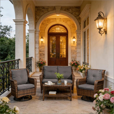 Elegant Patio Dining Sets, Durable Steel Frame With Comfort Cushions, Perfect For Outdoor Entertaining