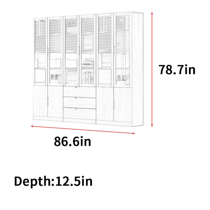 Rubright, 78.7" H x 86.6" W x 12.5" D