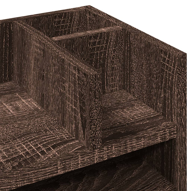 Desk Organiser 44.5X24x25 Cm Engineered Wood, Brown Oak
