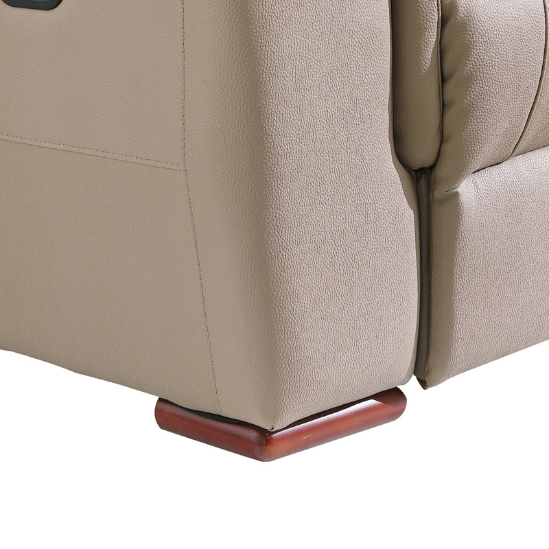 Fauteuil inclinable moderne rembourré en cuir, Beige