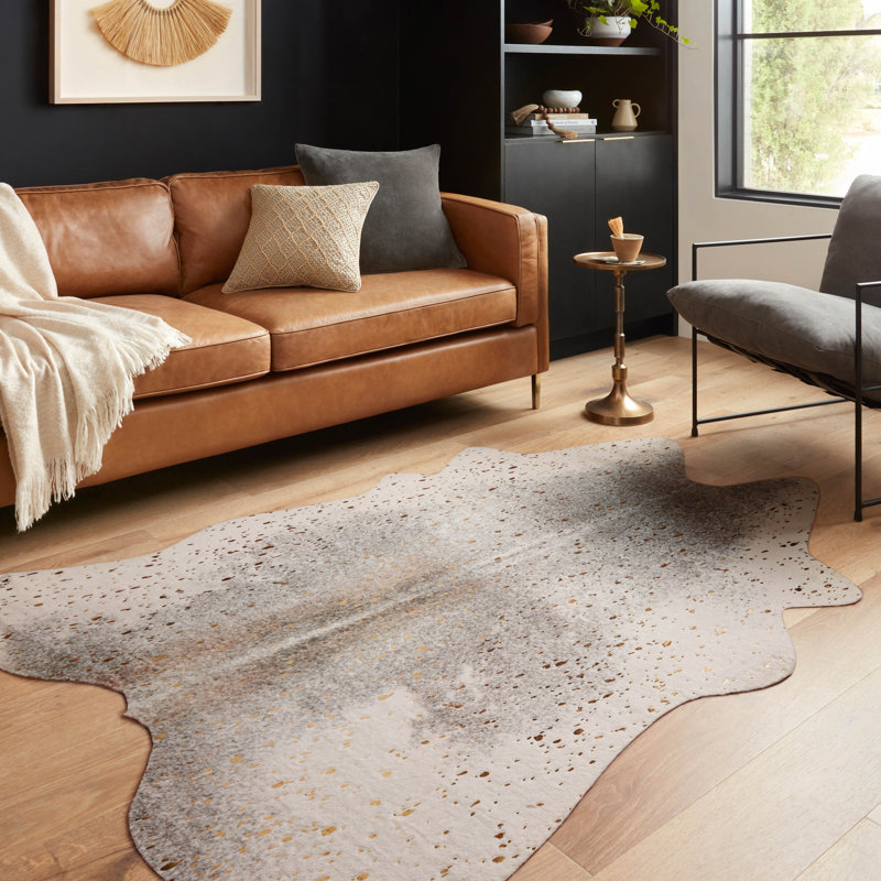 Tapis étain / doré Terrazas, Rectangle : 6 pi 2 po x 8 pi