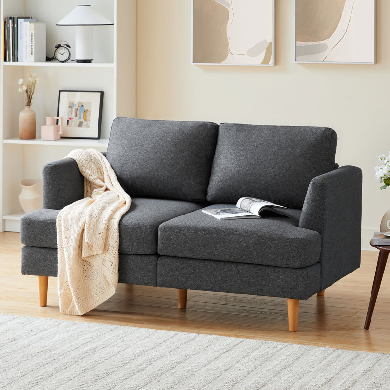 Loey Upholstered Reclining Loveseat, 32" H x 56.5" W x 35.1" D, Dark Gray