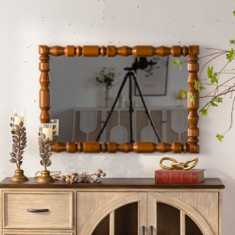 Miroir mural rétro en bois sculpté