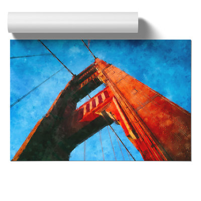 Golden Gate Bridge Painting - Frameless Print