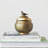 Feliberto Round Hammered Metal Container with Bird Finial