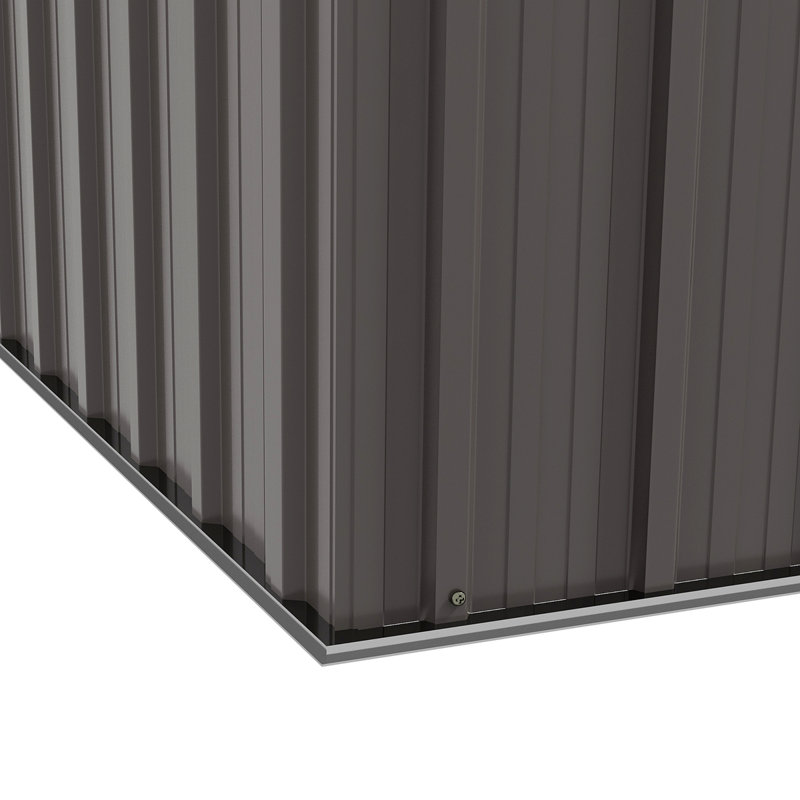 Metal Outdoor Storage Shed w/ Sliding Doors, 68.5" H x 68.59" W x 43.25" D, Gray