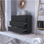Commode Maldus, trois tiroirs, finition wengé noir-1119543440