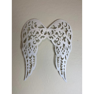 DesignArt Angel Wings On Blue Background On Metal Print - Wayfair Canada