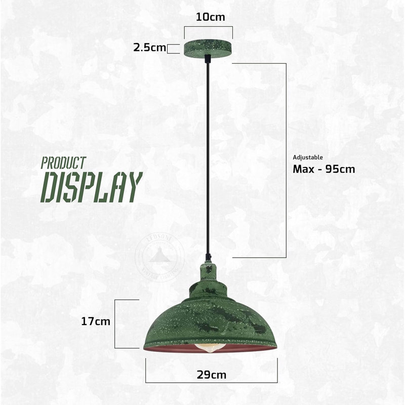 1 - Light Dome Pendant, Army Cama