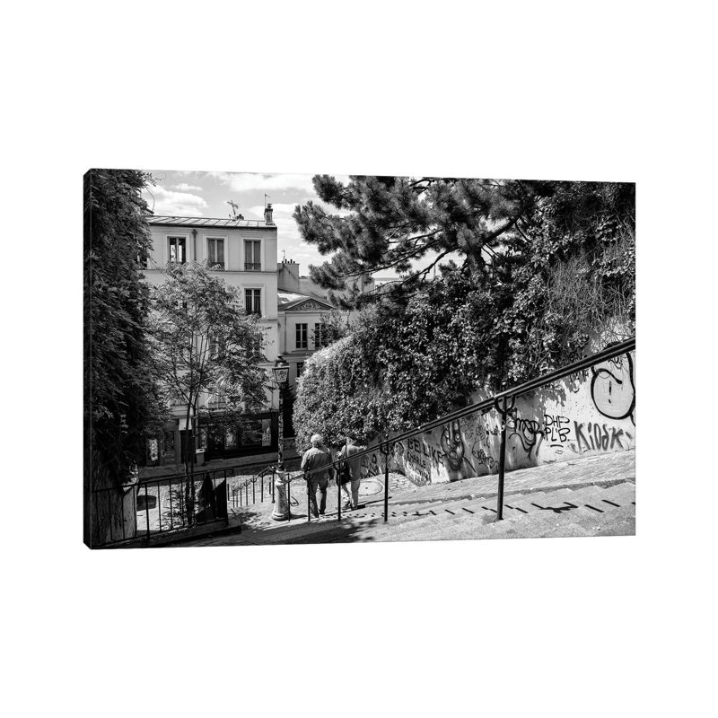 Black Montmartre Series - Sunday In Paris by Philippe Hugonnard - Wrapped Canvas Print, 20.32 cm H x 30.48 cm W